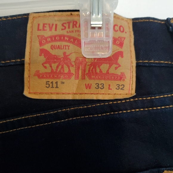 Levi's 511 jeans, 33" waist, 32" inseam dark blue. - Picture 5 of 8